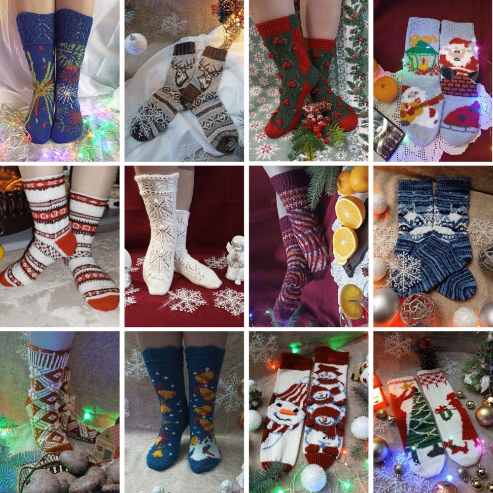 Работы Новогоднего носочного совместника😍